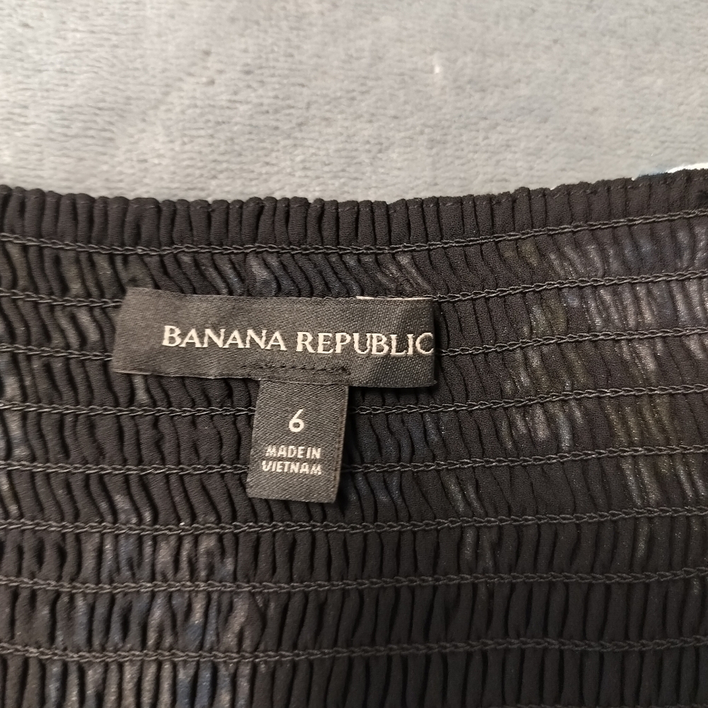Banana Republic Black Floral‎ Maxi Long Dress Size 6 100% Rayon Cap Sleeves - Picture 10 of 14